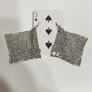 Vintage Metal Mesh Dangle Drape Earrings